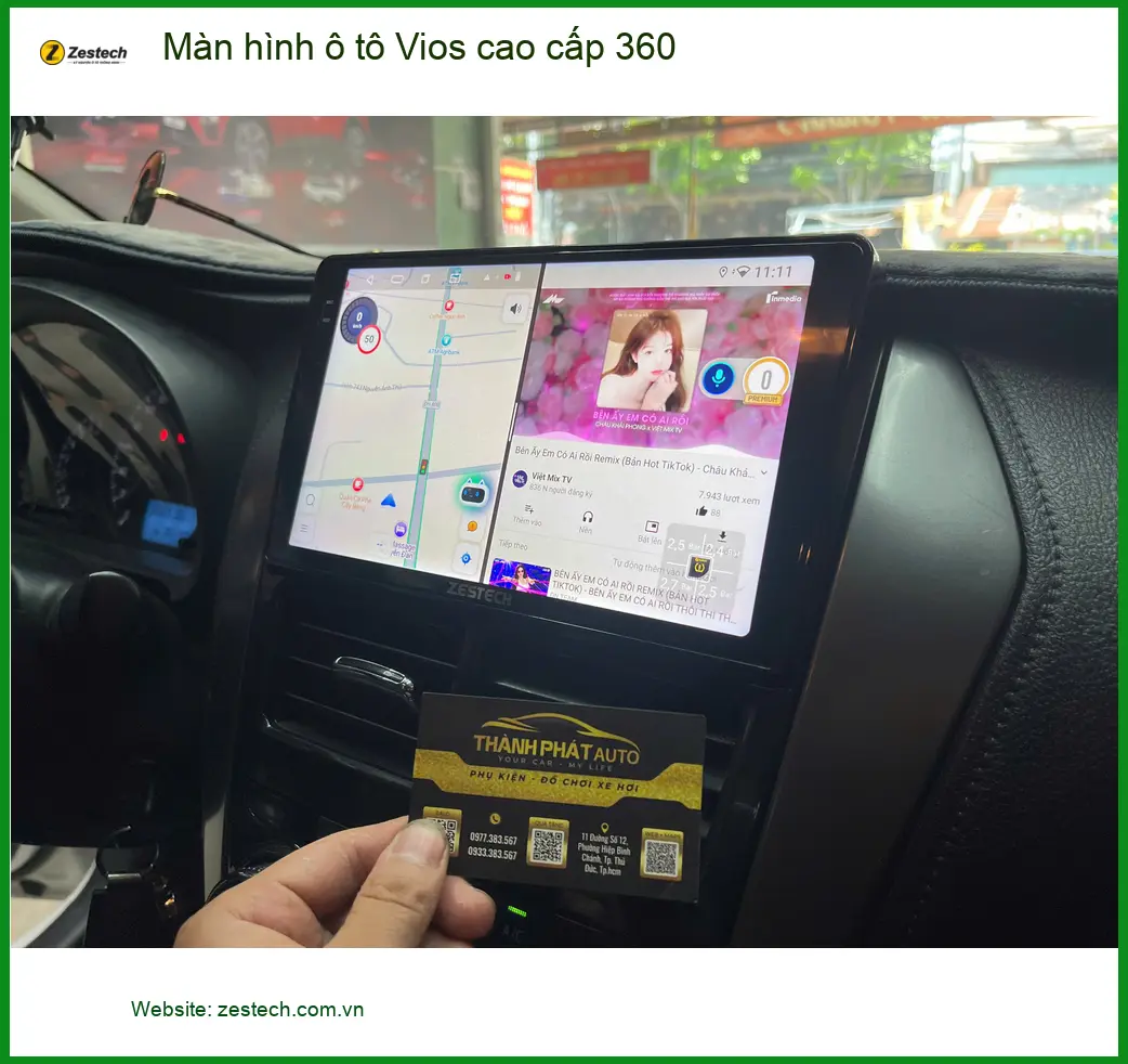 Chú Thắng lắp màn hình ô tô Vios cao cấp 360 tại Quận 7 vì hay đậu xe ở bãi hẹp ảnh thực tế 4