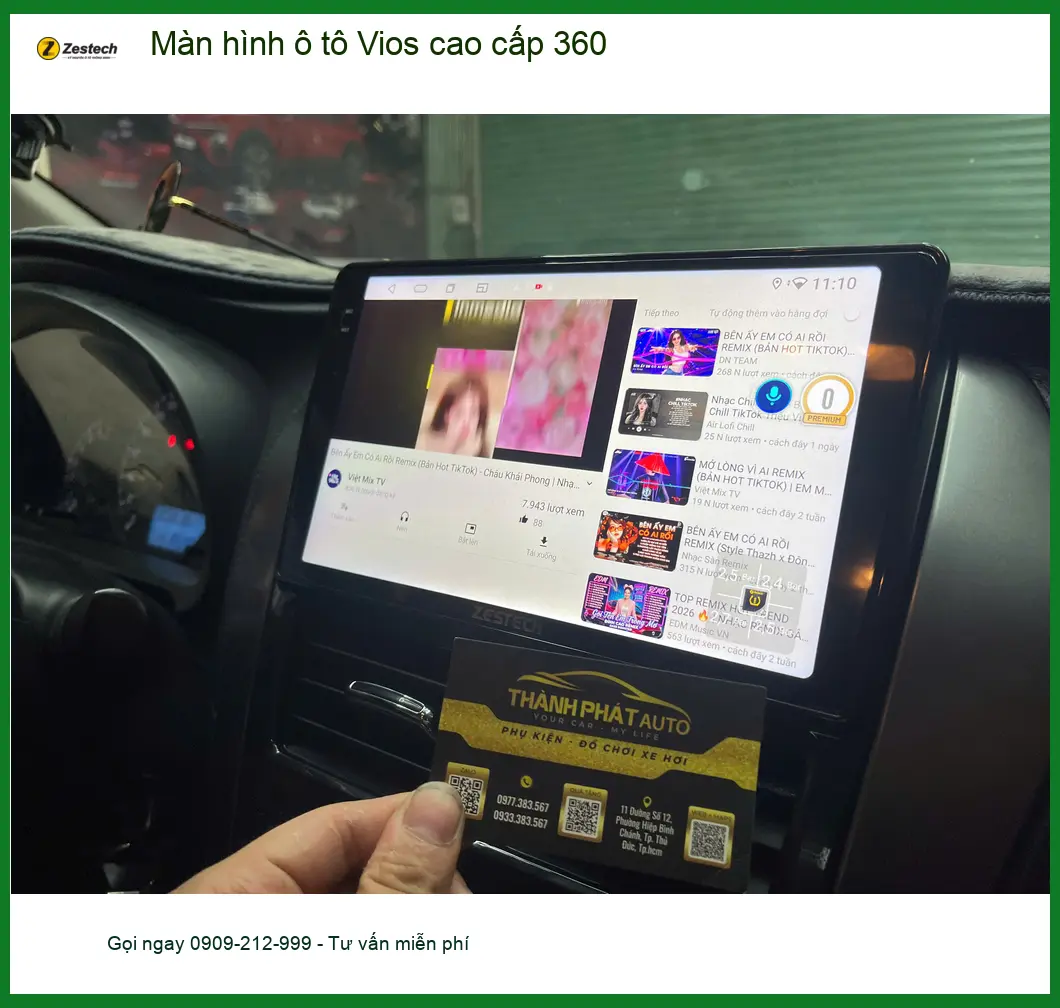 Chú Thắng lắp màn hình ô tô Vios cao cấp 360 tại Quận 7 vì hay đậu xe ở bãi hẹp ảnh thực tế 5