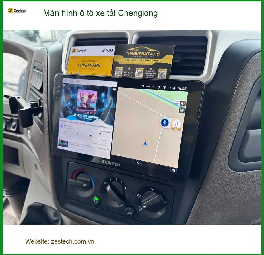 Anh Thắng lắp màn hình ô tô xe tải Chenglong M3 tại Quận 7 để dễ quan sát đường