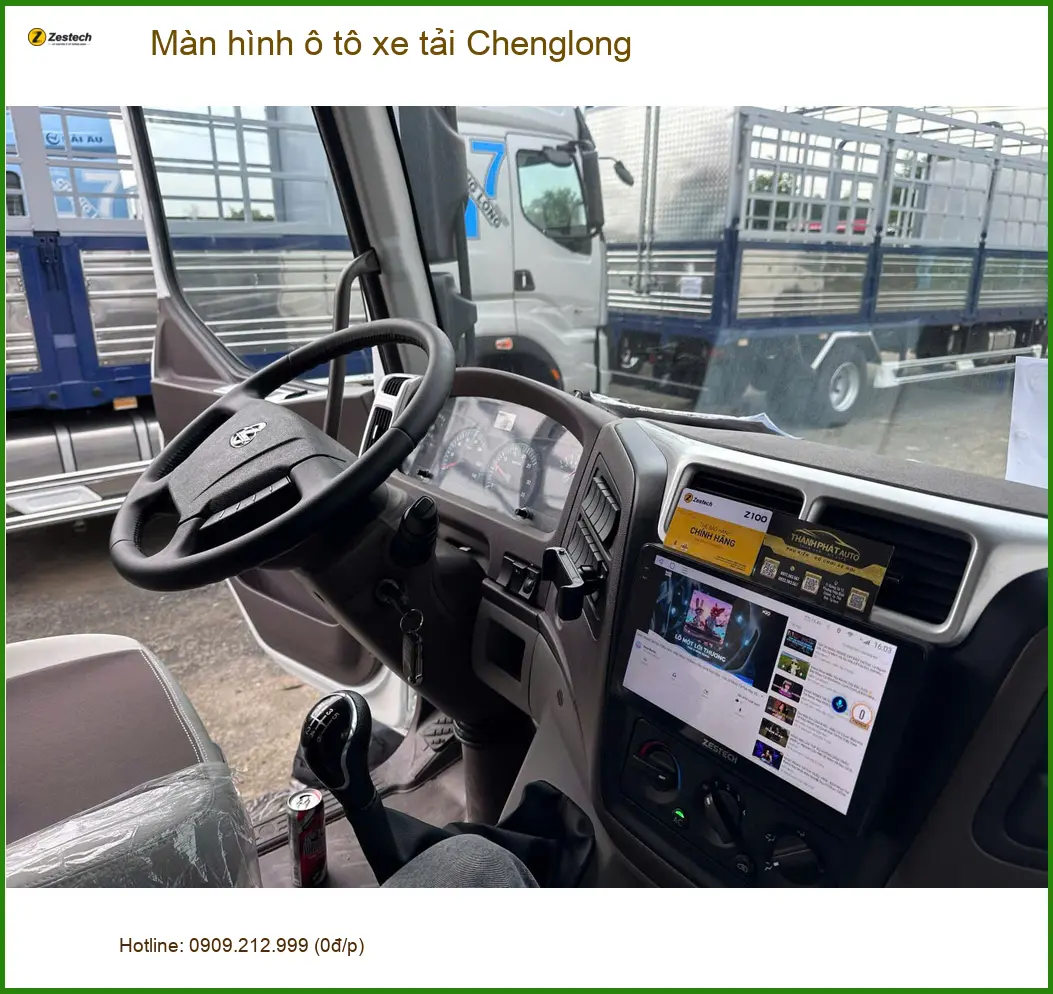 Anh Thắng lắp màn hình ô tô xe tải Chenglong M3 tại Quận 7 để dễ quan sát đường ảnh thực tế 2