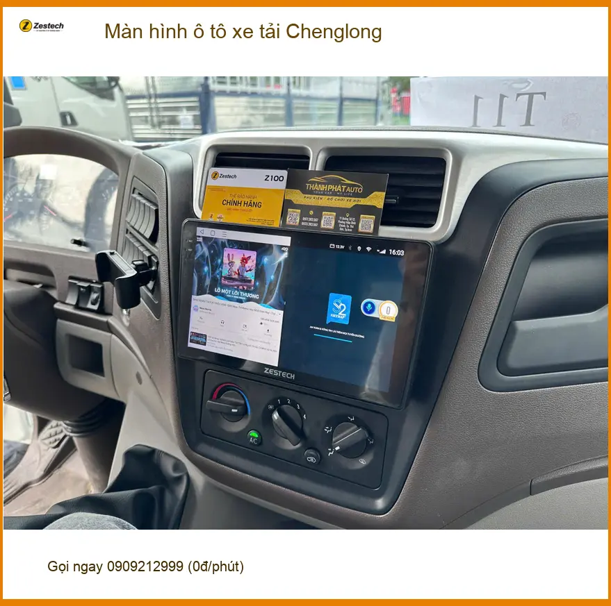 Anh Thắng lắp màn hình ô tô xe tải Chenglong M3 tại Quận 7 để dễ quan sát đường ảnh thực tế 3