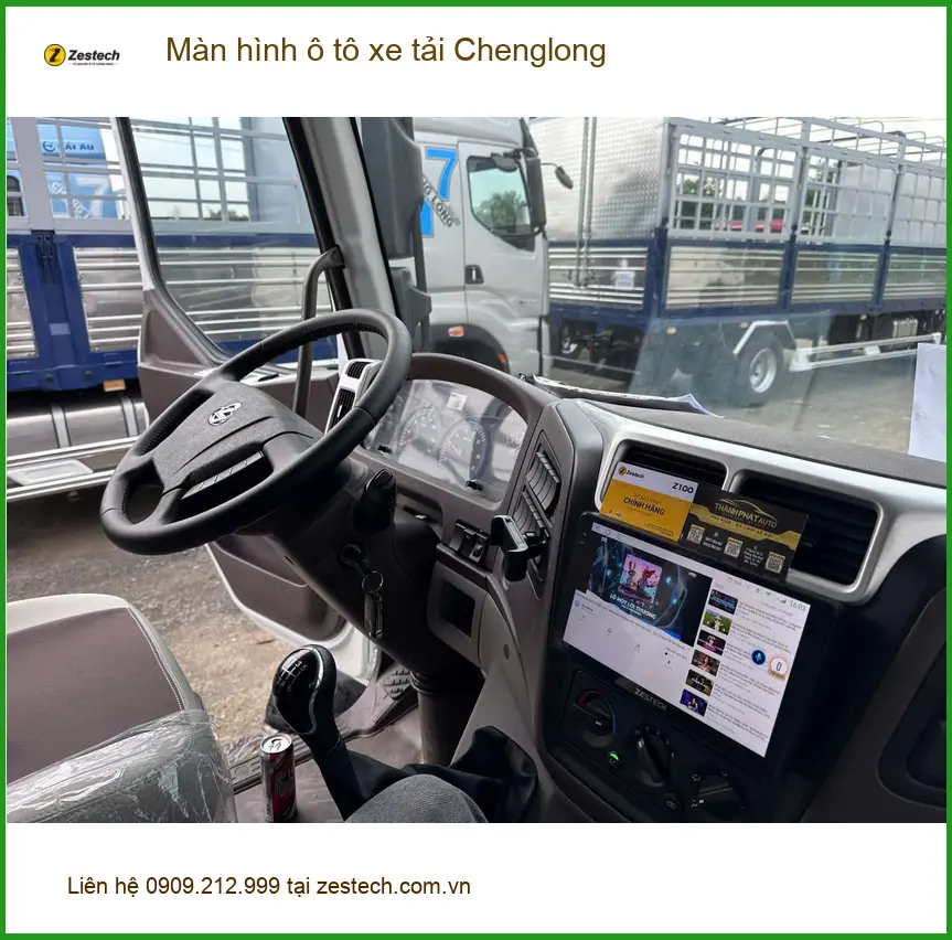 Chú Quang lắp màn hình ô tô xe tải Chenglong tại Hóc Môn vì màn hình cũ đã hỏng