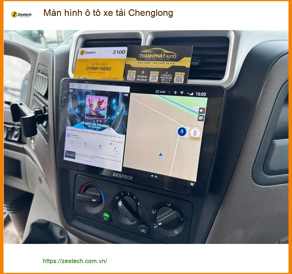 Chú Quang lắp màn hình ô tô xe tải Chenglong tại Hóc Môn vì màn hình cũ đã hỏng ảnh thực tế 2