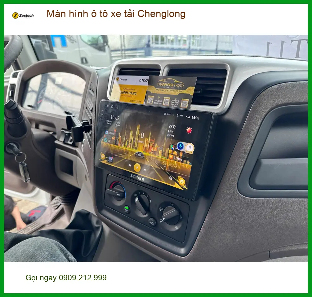 Chú Quang lắp màn hình ô tô xe tải Chenglong tại Hóc Môn vì màn hình cũ đã hỏng ảnh thực tế 4