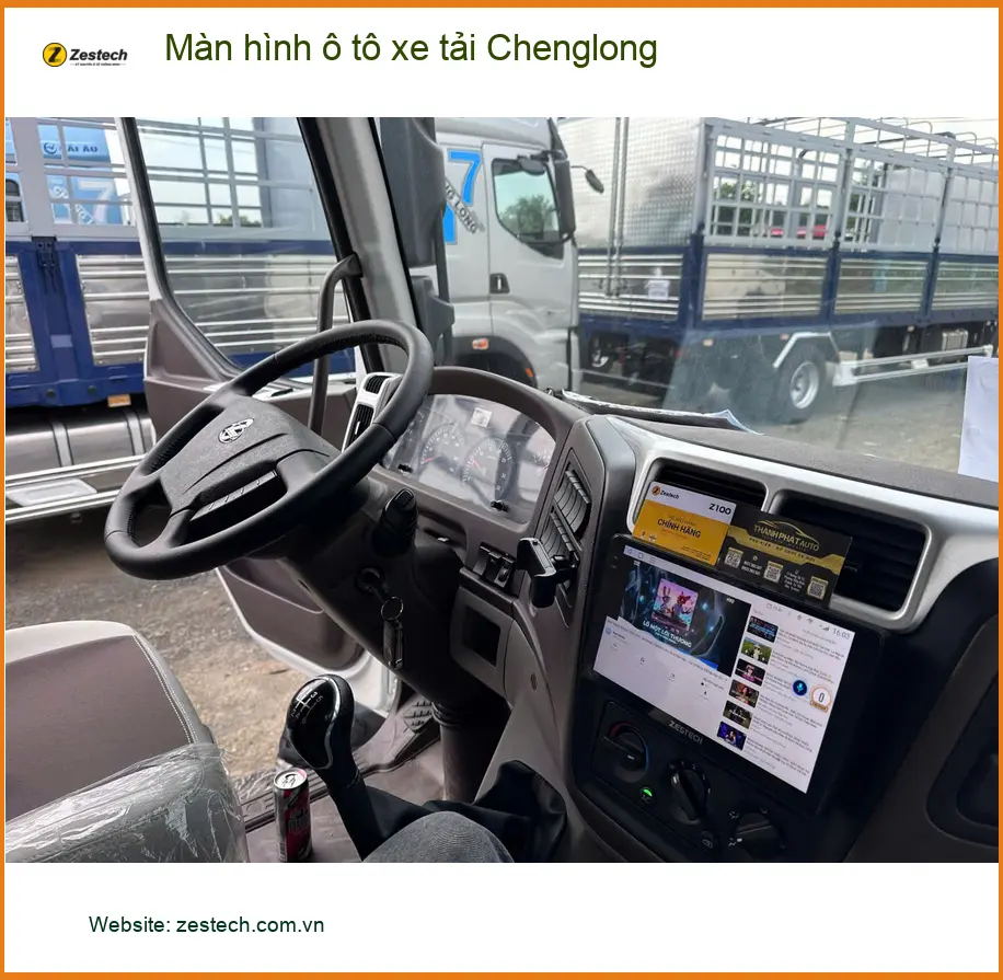 Chú Kiên lắp màn hình ô tô xe tải Chenglong tại Quận 3 để nâng cao an toàn ảnh thực tế 4