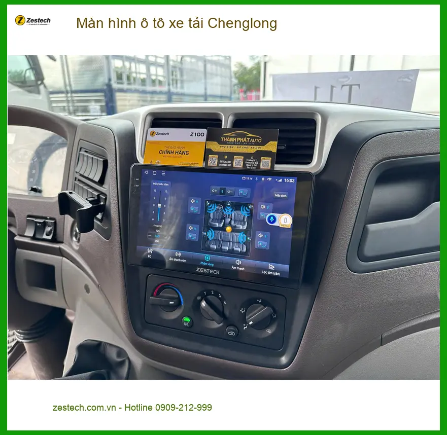 Anh Bình lắp màn hình ô tô xe tải Chenglong tại Quận 2 để tiện xem bản đồ ảnh thực tế 4