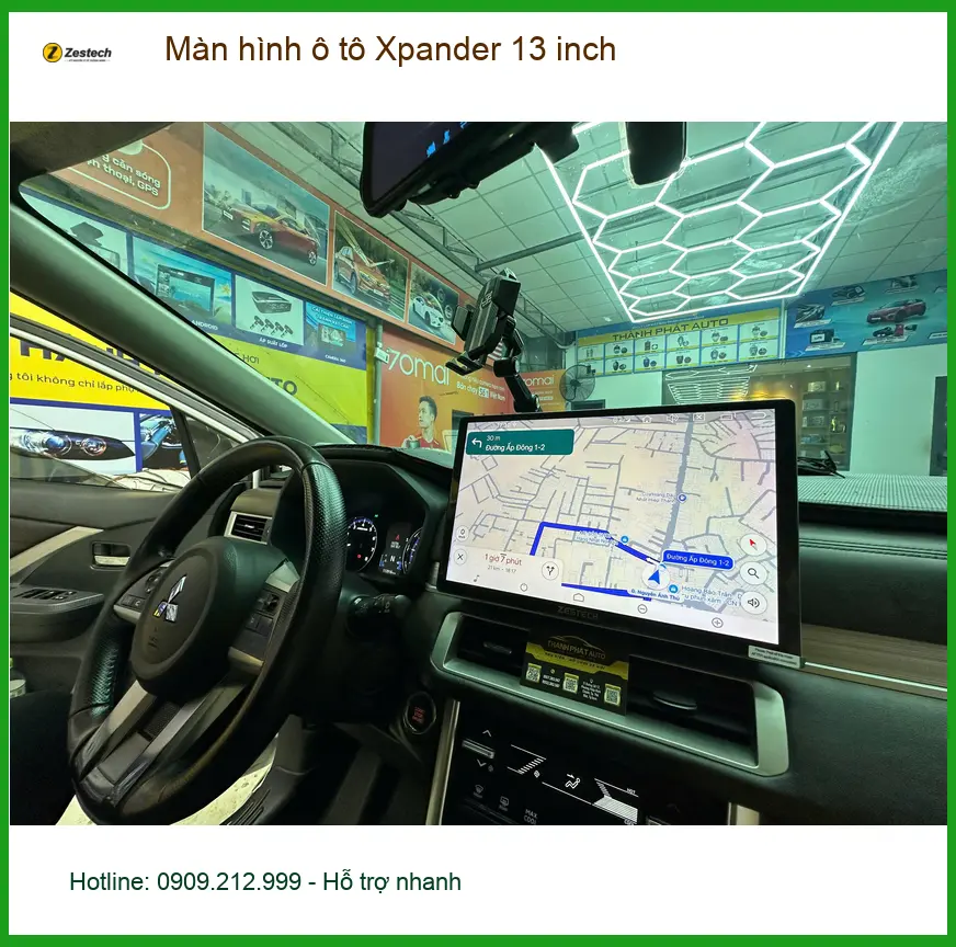 Anh Kiên lắp màn hình ô tô Xpander 13 inch tại Quận 1 vì màn zin không đủ lớn ảnh thực tế 4