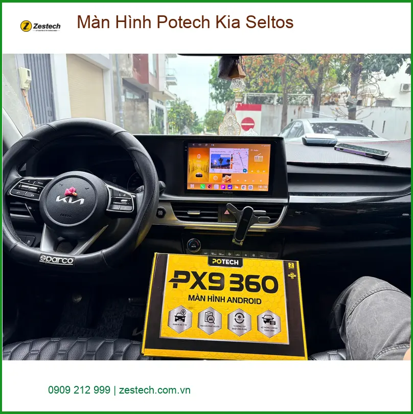 Anh Đức Anh lắp màn hình Potech Kia Seltos tại Quận Gò Vấp để nâng cấp trải nghiệm lái