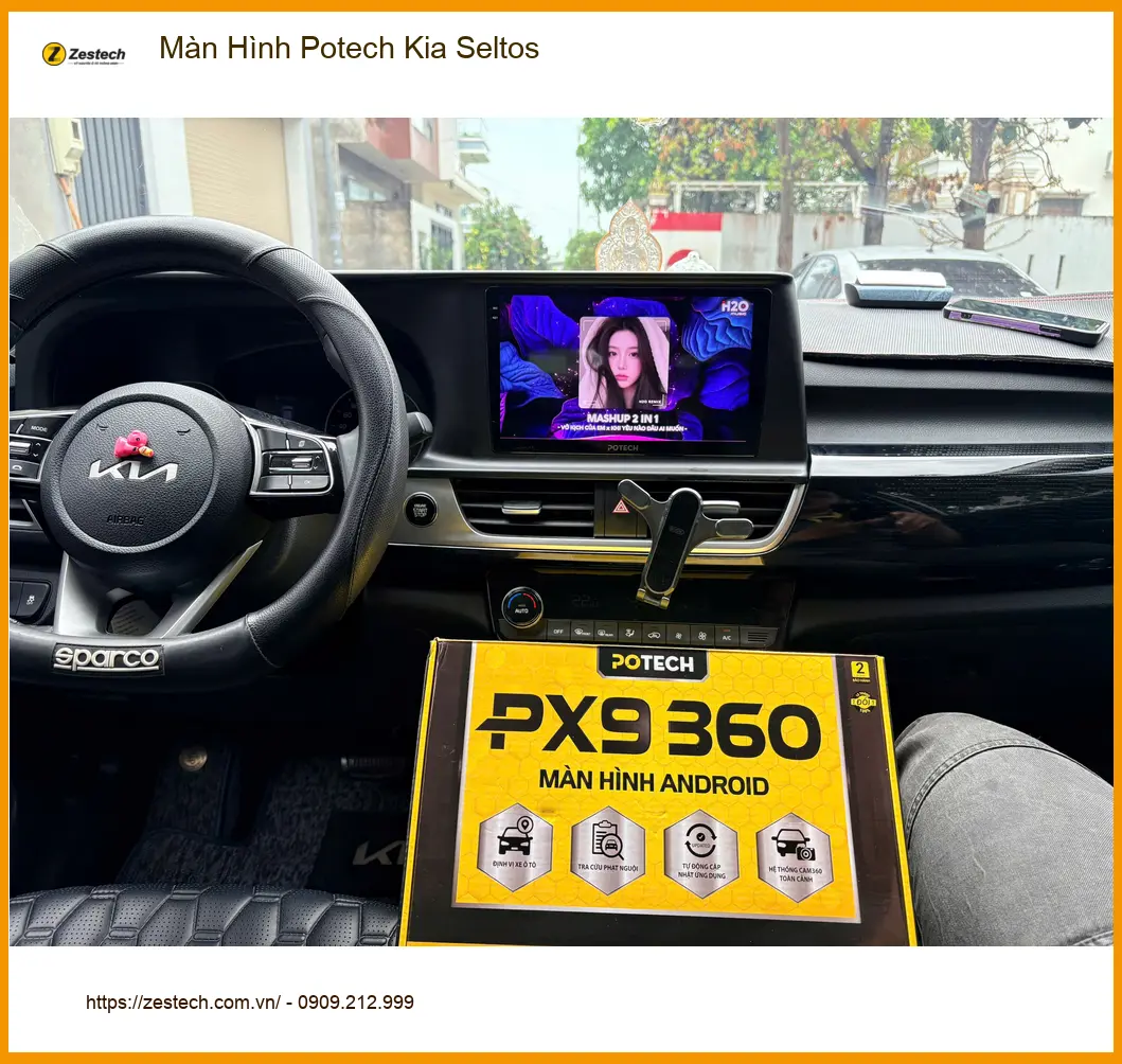 Anh Đức Anh lắp màn hình Potech Kia Seltos tại Quận Gò Vấp để nâng cấp trải nghiệm lái ảnh thực tế 2