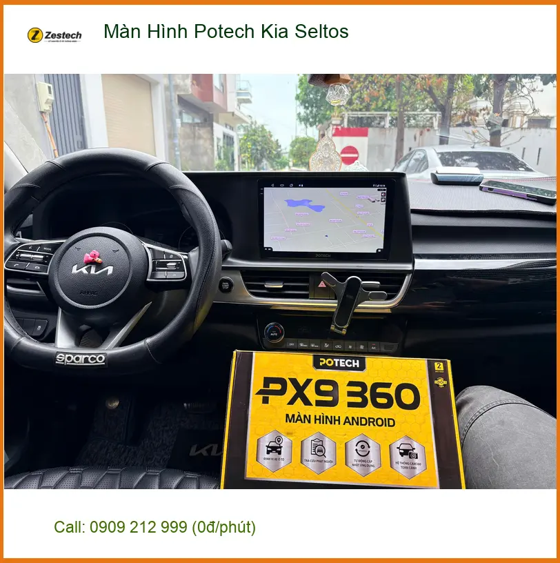 Anh Đức Anh lắp màn hình Potech Kia Seltos tại Quận Gò Vấp để nâng cấp trải nghiệm lái ảnh thực tế 5