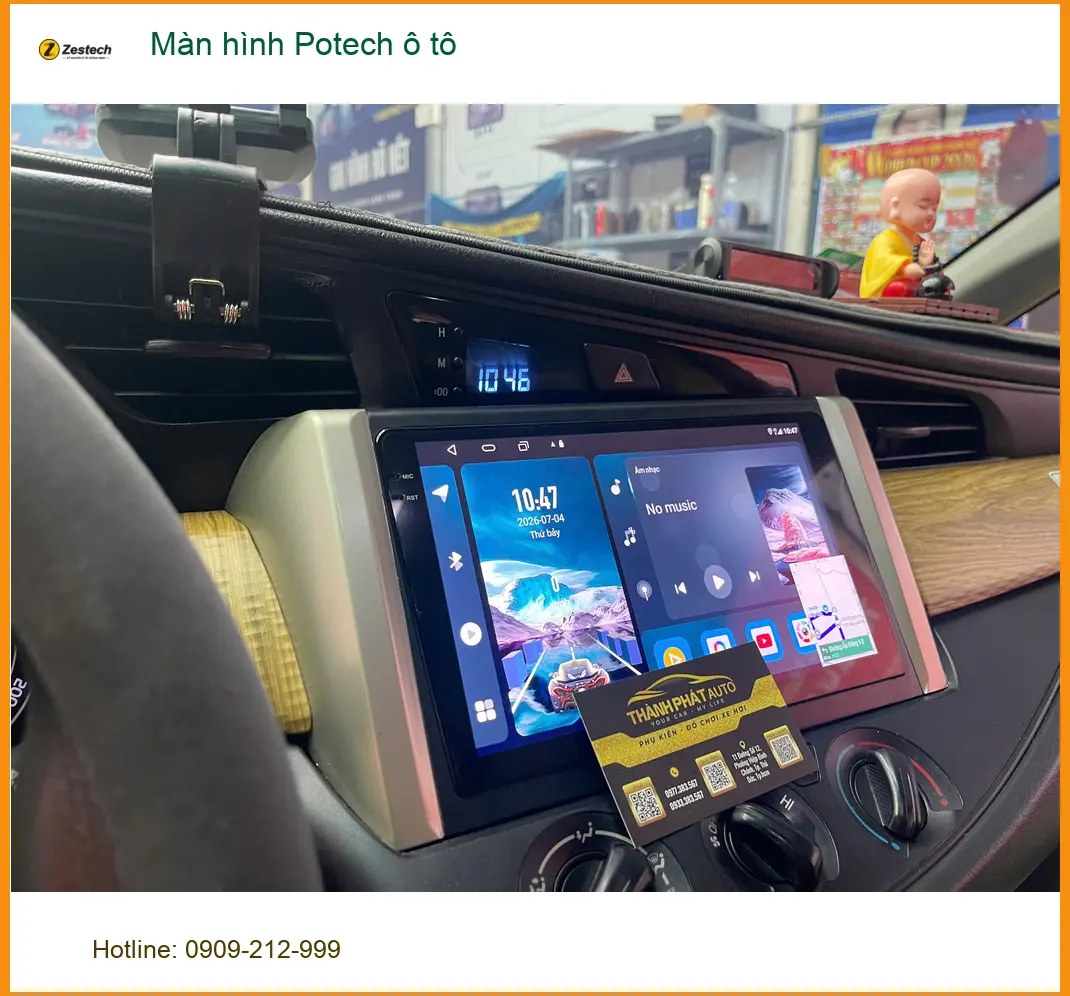 Chị Ngân lắp màn hình Potech ô tô Hyundai Accent tại Quận 2 để nâng tầm giải trí ảnh thực tế 5