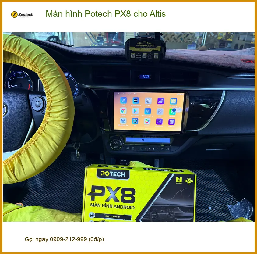 Anh Dũng nâng cấp Màn hình Potech PX8 cho Altis tại Cần Giờ