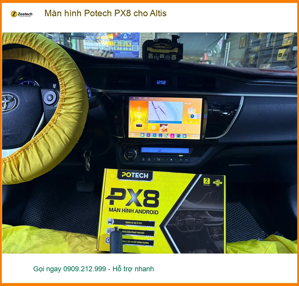 Anh Dũng nâng cấp Màn hình Potech PX8 cho Altis tại Cần Giờ ảnh thực tế 3