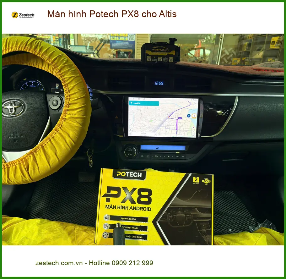 Anh Dũng nâng cấp Màn hình Potech PX8 cho Altis tại Cần Giờ ảnh thực tế 4