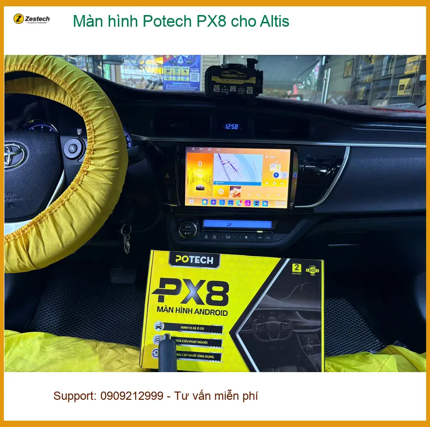 Anh Phước lắp Màn hình Potech PX8 cho Altis tại Quận 10 để nâng tầm trải nghiệm lái