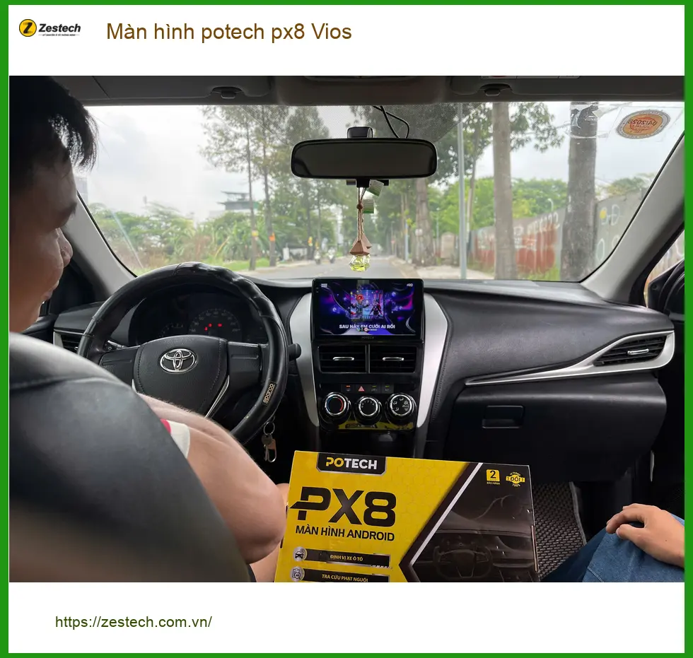 Chị Thảo nâng cấp màn hình Potech PX8 Vios tại Cần Giờ để tiện xem bản đồ ảnh thực tế 2
