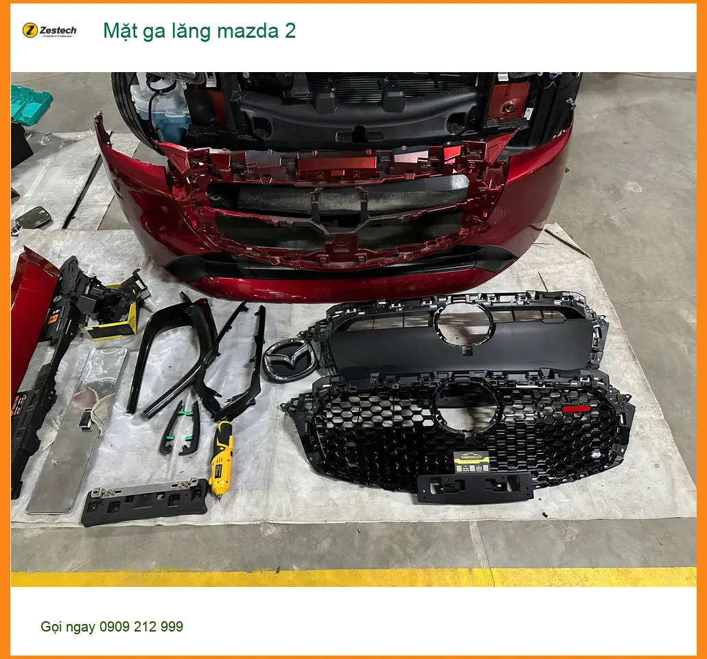 Chị Yến độ Mặt ga lăng Mazda 2 mới tại Quận Gò Vấp để xe thêm sang trọng ảnh thực tế 4