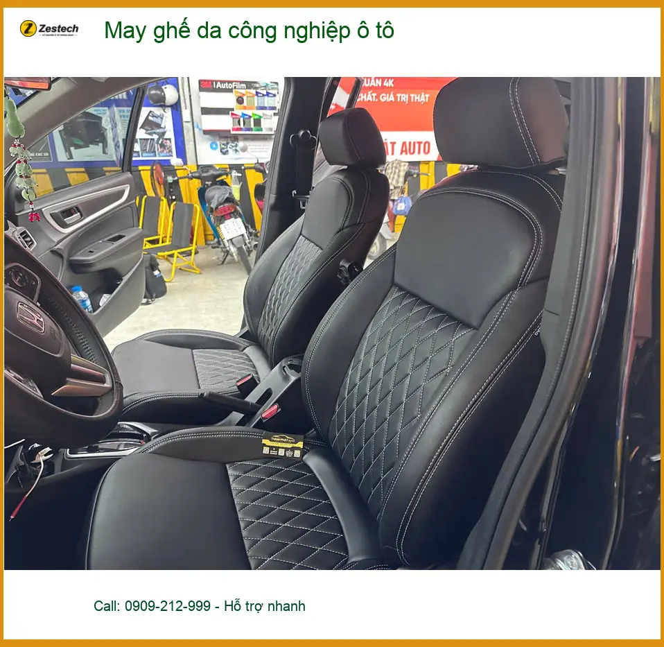 Chị Thảo bọc ghế da công nghiệp cho Hyundai Accent tại Quận 5 để nội thất xe sạch đẹp hơn