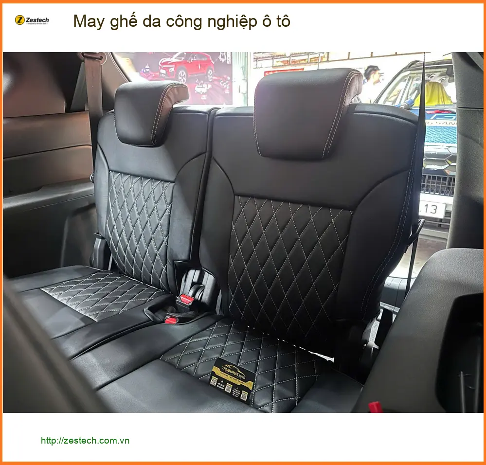 Chị Hà may ghế da công nghiệp ô tô Kia K3 tại Thủ Đức nội thất mới ảnh thực tế 3