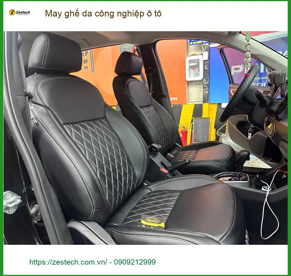 Chị Hà may ghế da công nghiệp ô tô Kia K3 tại Thủ Đức nội thất mới ảnh thực tế 4