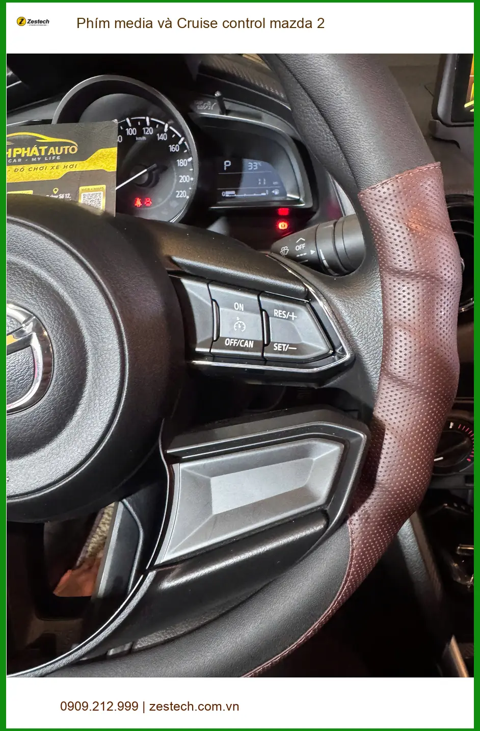 Chị Vân lắp Phím media và Cruise control Mazda 2 Quận 10 tiện lợi ảnh thực tế 4