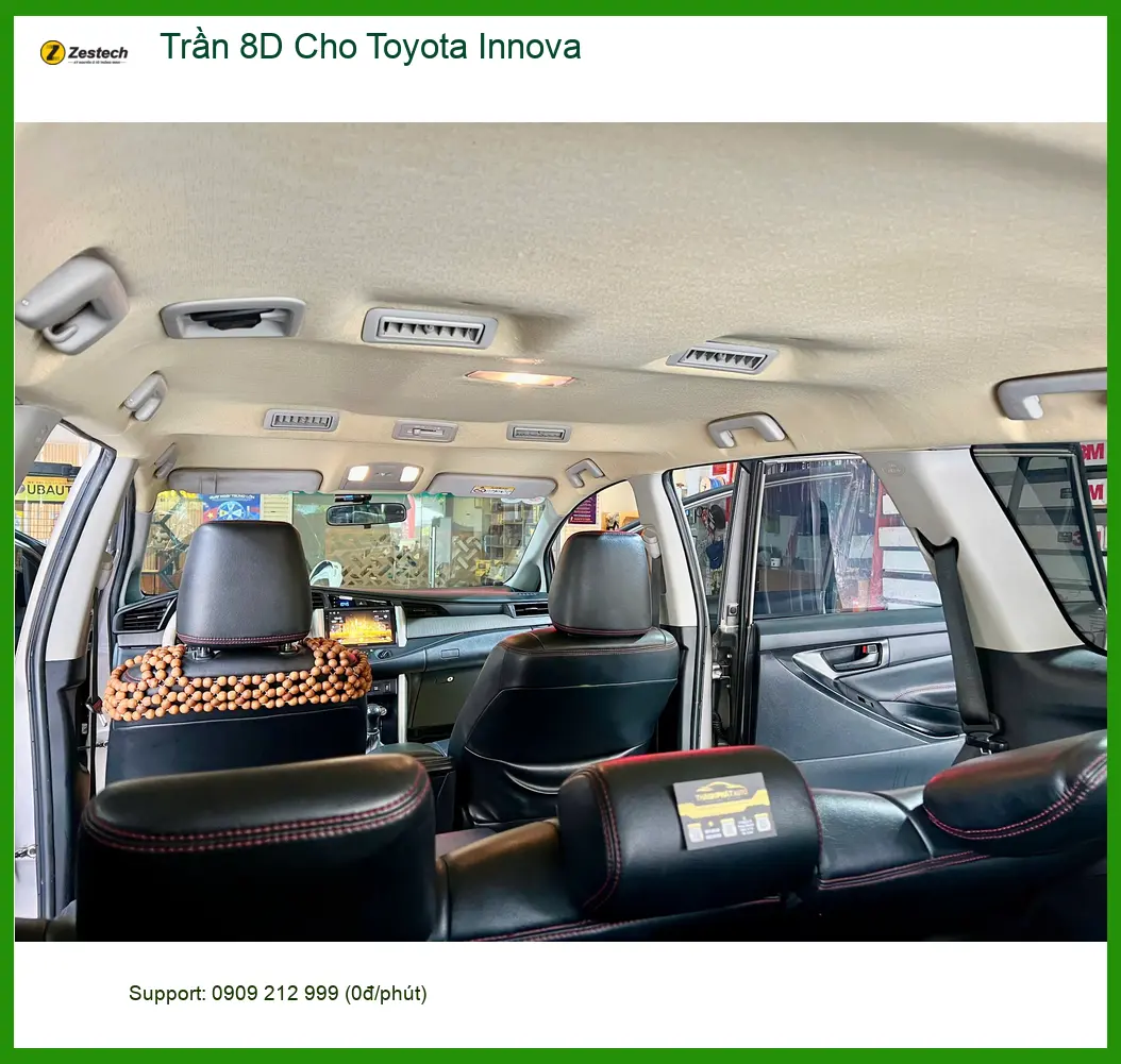 Anh Khang bọc Trần 8D cho Toyota Innova Quận 4 chống bám bụi, dễ lau chùi