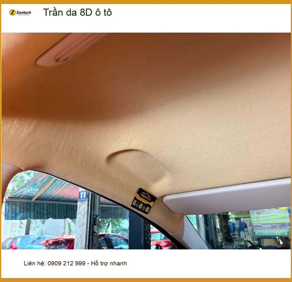 Anh Quang bọc trần da 8D ô tô cho Hyundai Accent tại Quận 2 để nội thất sang trọng ảnh thực tế 2