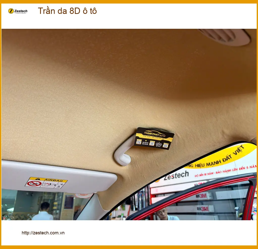 Anh Quang bọc trần da 8D ô tô cho Hyundai Accent tại Quận 2 để nội thất sang trọng ảnh thực tế 3