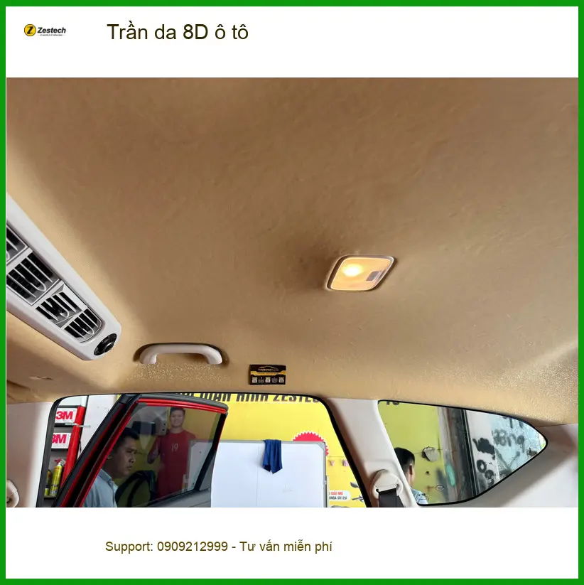 Chú Tùng bọc trần da 8D ô tô cho Honda CRV tại Quận Phú Nhuận để nội thất sang trọng hơn ảnh thực tế 4