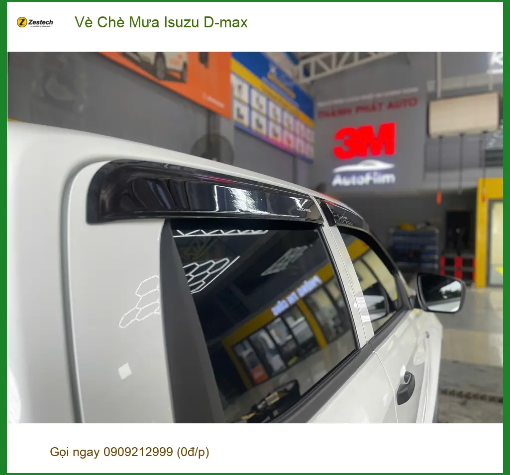Chú Minh lắp vè che mưa Isuzu D-max đời 2021 tại Quận 11 vì hay đi công trình ảnh thực tế 3