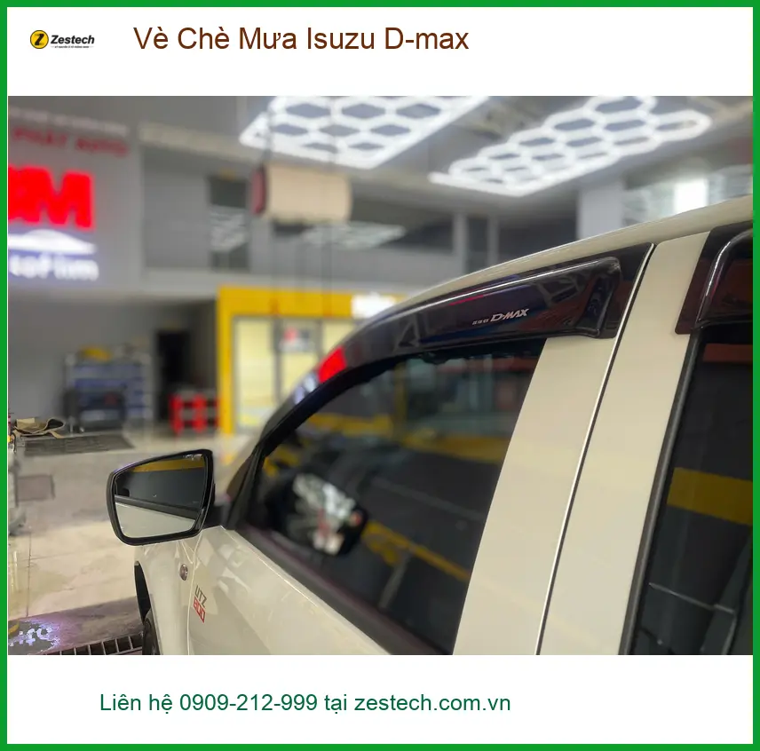 Chú Minh lắp vè che mưa Isuzu D-max đời 2021 tại Quận 11 vì hay đi công trình ảnh thực tế 4