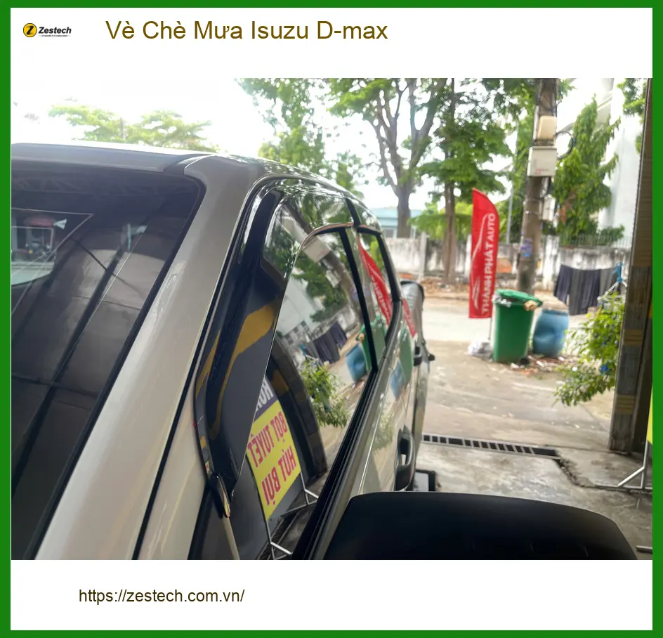 Bác An lắp vè che mưa Isuzu D-max tại Củ Chi tránh nước mưa tạt vào xe