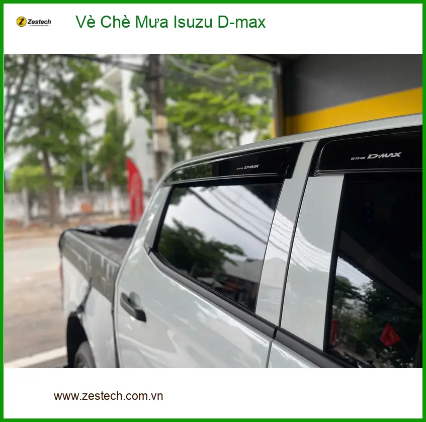 Bác An lắp vè che mưa Isuzu D-max tại Củ Chi tránh nước mưa tạt vào xe ảnh thực tế 3