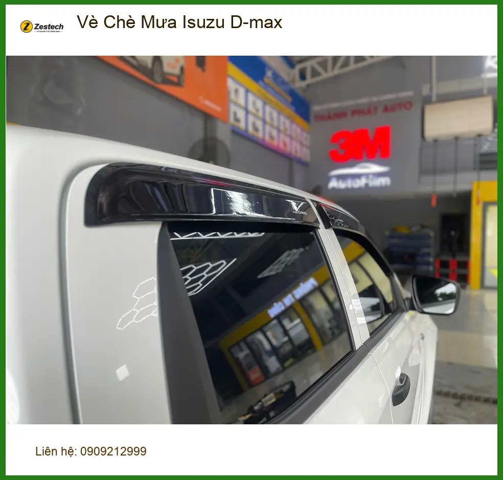 Anh Trung lắp Vè Che Mưa Isuzu D-max Quận 1 ngăn nước tạt vào khi hạ kính ảnh thực tế 2