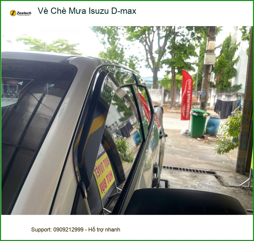 Anh Trung lắp Vè Che Mưa Isuzu D-max Quận 1 ngăn nước tạt vào khi hạ kính ảnh thực tế 3