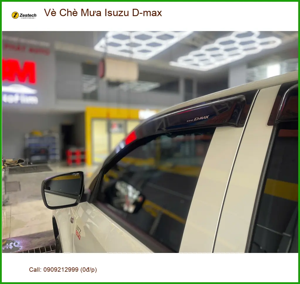 Anh Trung lắp Vè Che Mưa Isuzu D-max Quận 1 ngăn nước tạt vào khi hạ kính ảnh thực tế 4