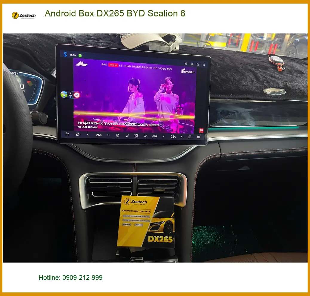 Anh Lâm lắp Android Box DX265 cho BYD Sealion 6 tại Quận 9 để xem YouTube không giật lag ảnh thực tế 4