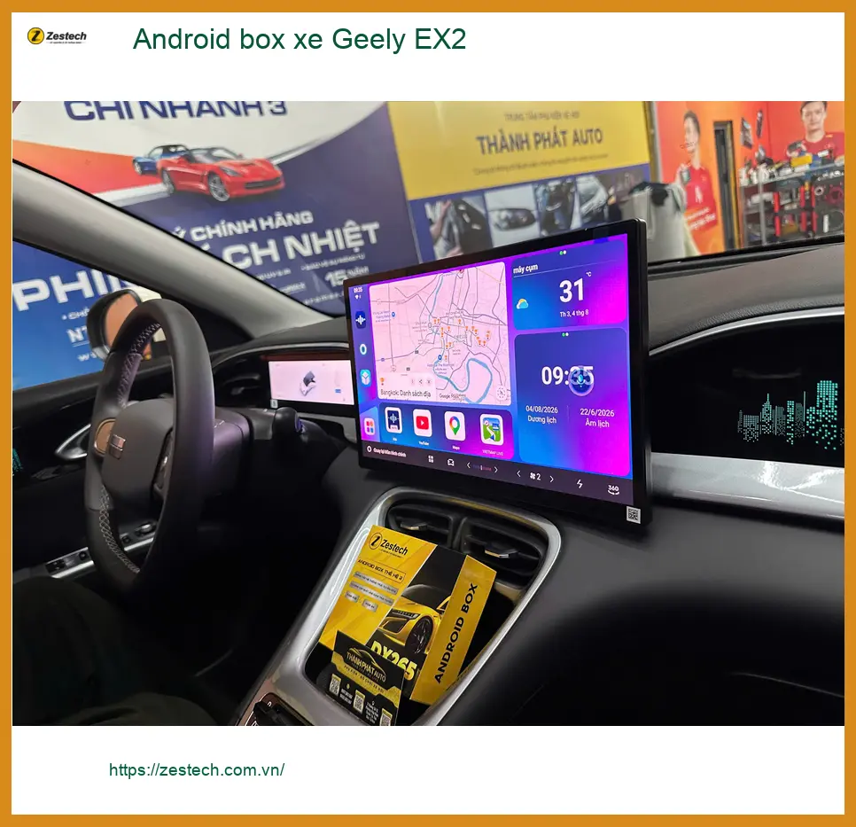 Chị Thảo lắp Android box xe Geely EX2 tại Hóc Môn để giải trí tiện lợi hơn