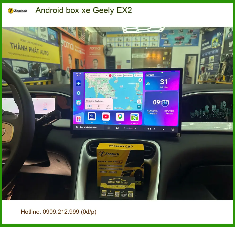 Chị Thảo lắp Android Box Geely EX2 tại Quận 2 để tiện xem bản đồ