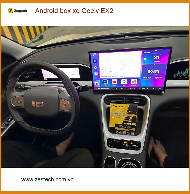 Chị Thảo lắp Android Box Geely EX2 tại Quận 2 để tiện xem bản đồ ảnh thực tế 2