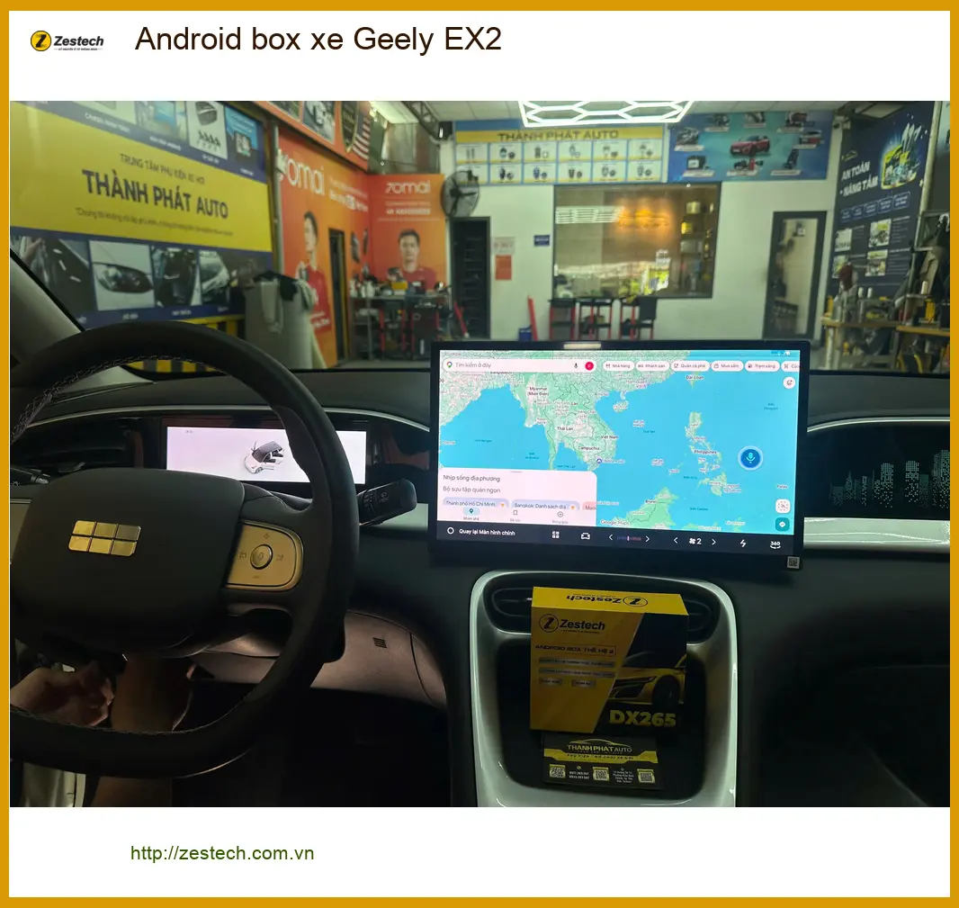 Chị Thảo lắp Android Box Geely EX2 tại Quận 2 để tiện xem bản đồ ảnh thực tế 3