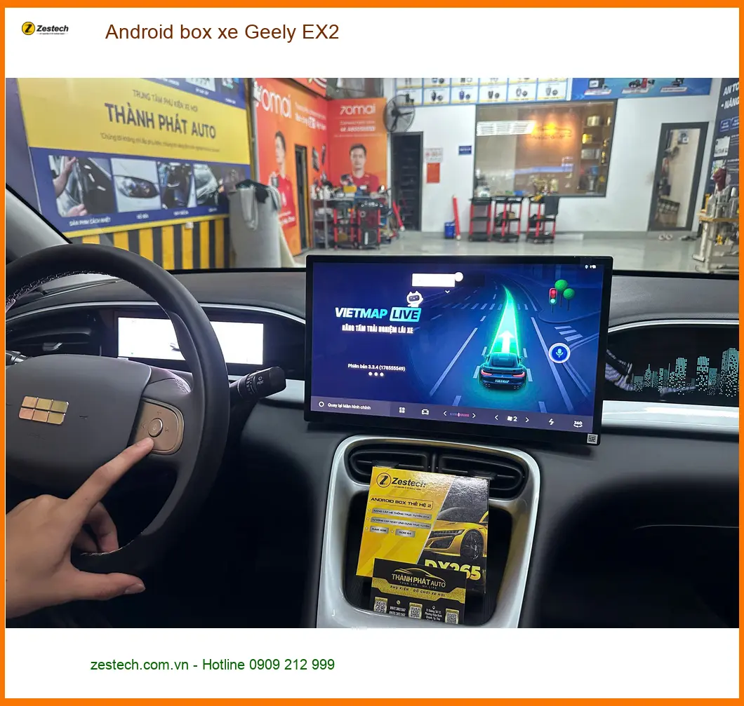 Chị Thảo lắp Android box xe Geely EX2 tại Hóc Môn để giải trí tiện lợi hơn ảnh thực tế 3