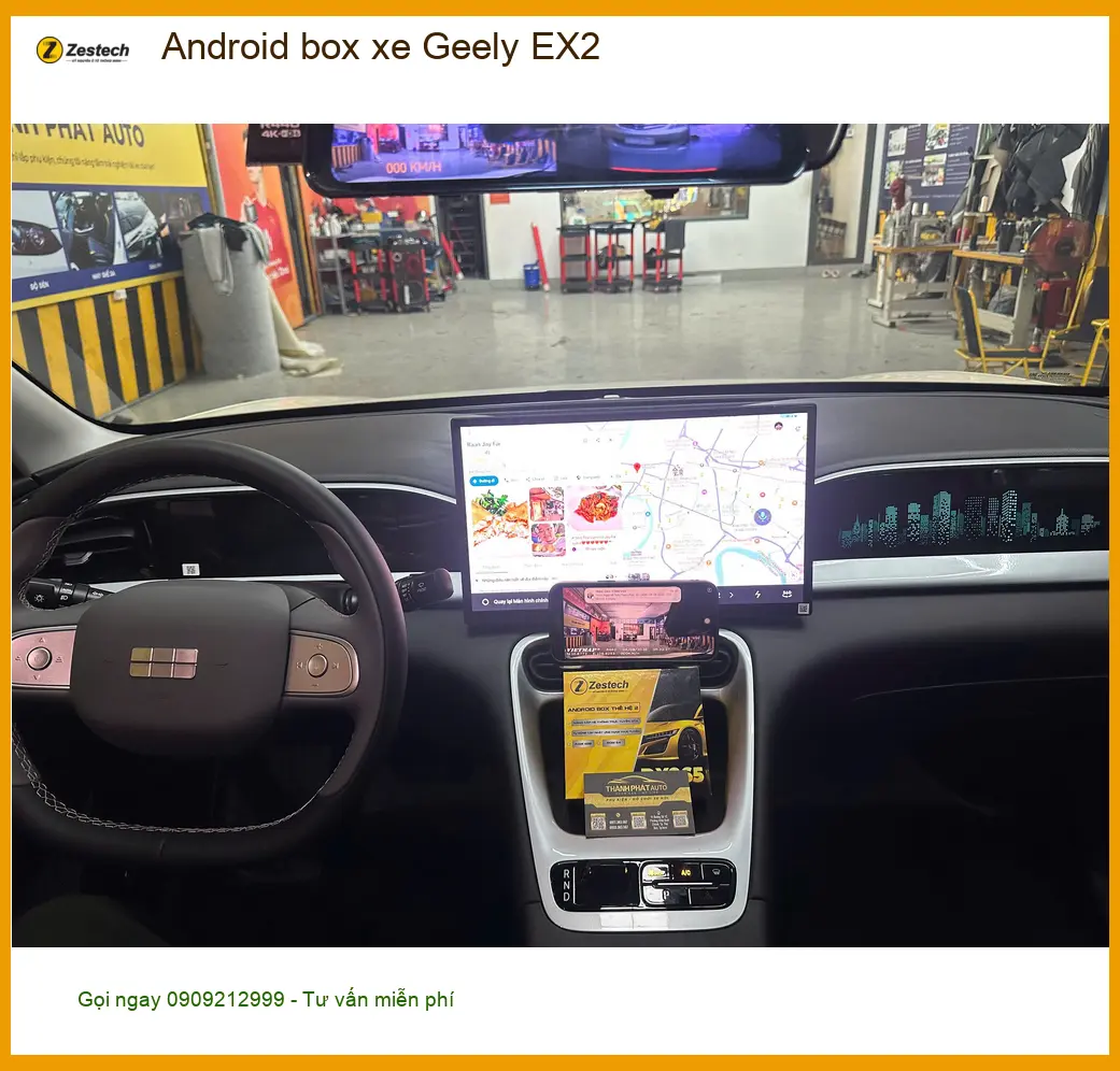 Bác Đạt lắp Android box xe Geely EX2 tại Quận Bình Thạnh để trải nghiệm giải trí đa phương tiện ảnh thực tế 4