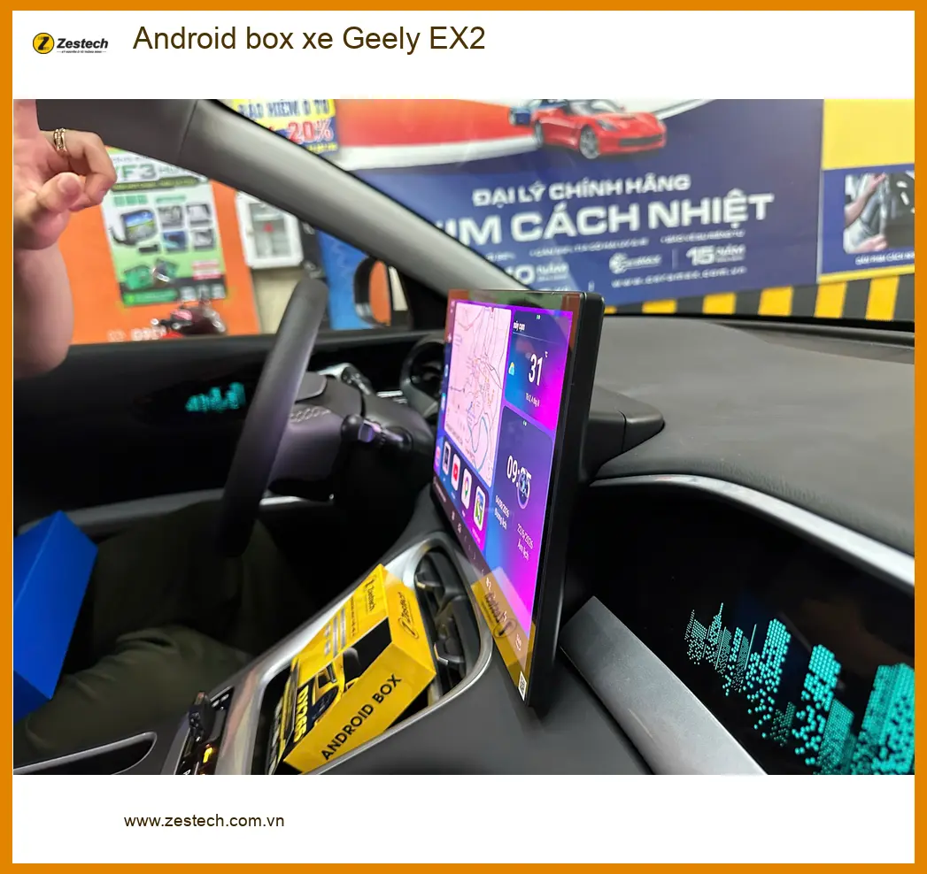 Anh Khang lắp Android box cho Geely EX2 tại Quận 10 để nâng tầm giải trí trên xe ảnh thực tế 4