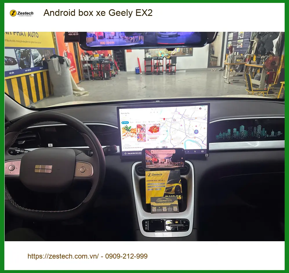 Chị Thảo lắp Android Box Geely EX2 tại Quận 2 để tiện xem bản đồ ảnh thực tế 4