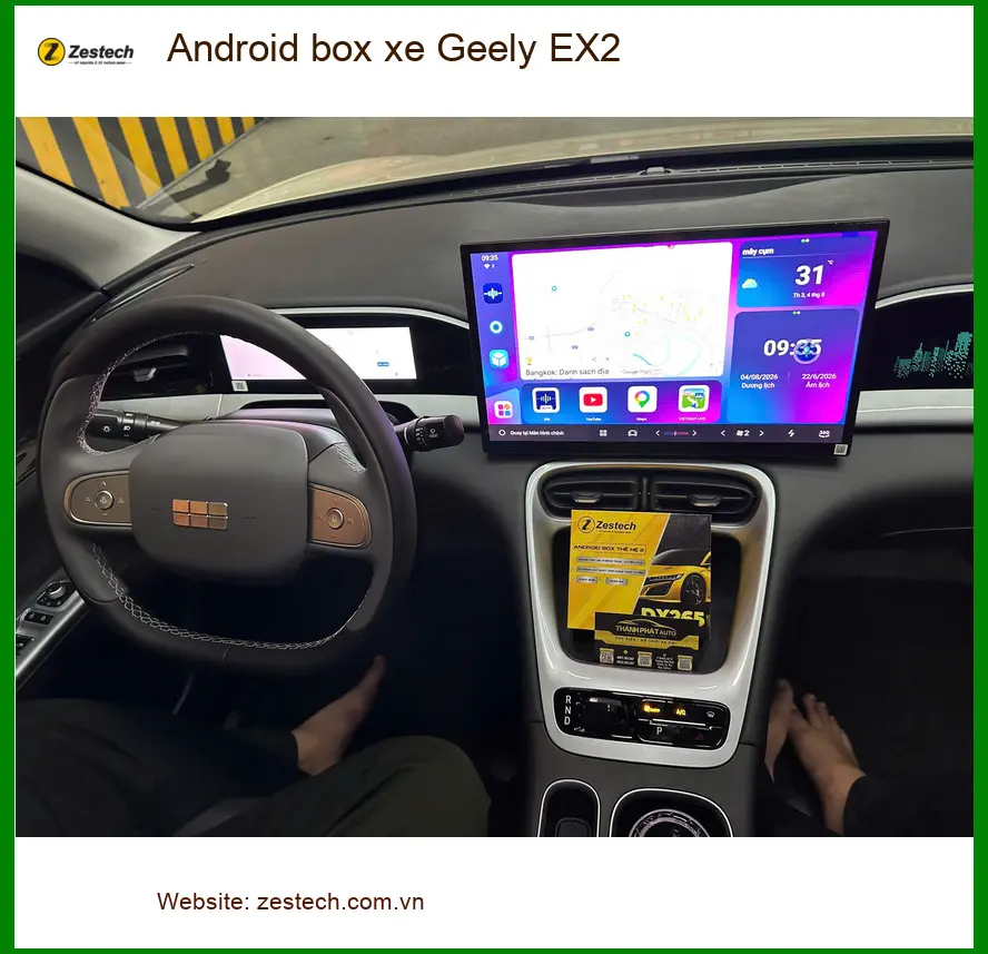 Bác Đạt lắp Android box xe Geely EX2 tại Quận Bình Thạnh để trải nghiệm giải trí đa phương tiện ảnh thực tế 5