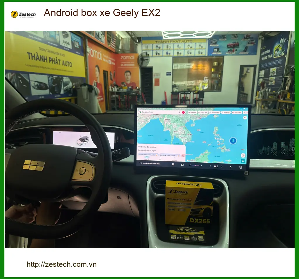 Anh Khang lắp Android box cho Geely EX2 tại Quận 10 để nâng tầm giải trí trên xe ảnh thực tế 5