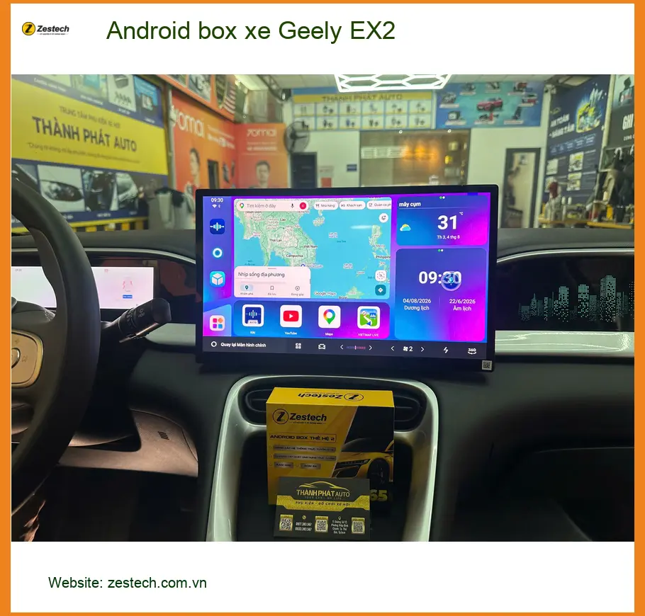 Chị Thảo lắp Android box xe Geely EX2 tại Hóc Môn để giải trí tiện lợi hơn ảnh thực tế 5