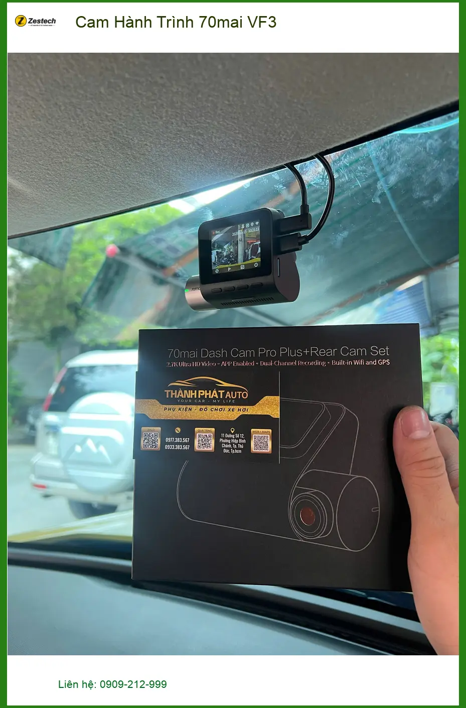 Chị Mai lắp Cam Hành Trình 70mai cho VF3 ở Quận Thủ Đức để ghi lại mọi khoảnh khắc