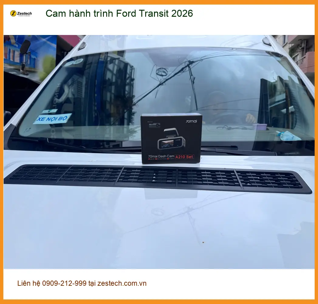 Anh Bách lắp cam hành trình Ford Transit 2026 tại Quận 9 để yên tâm lái xe